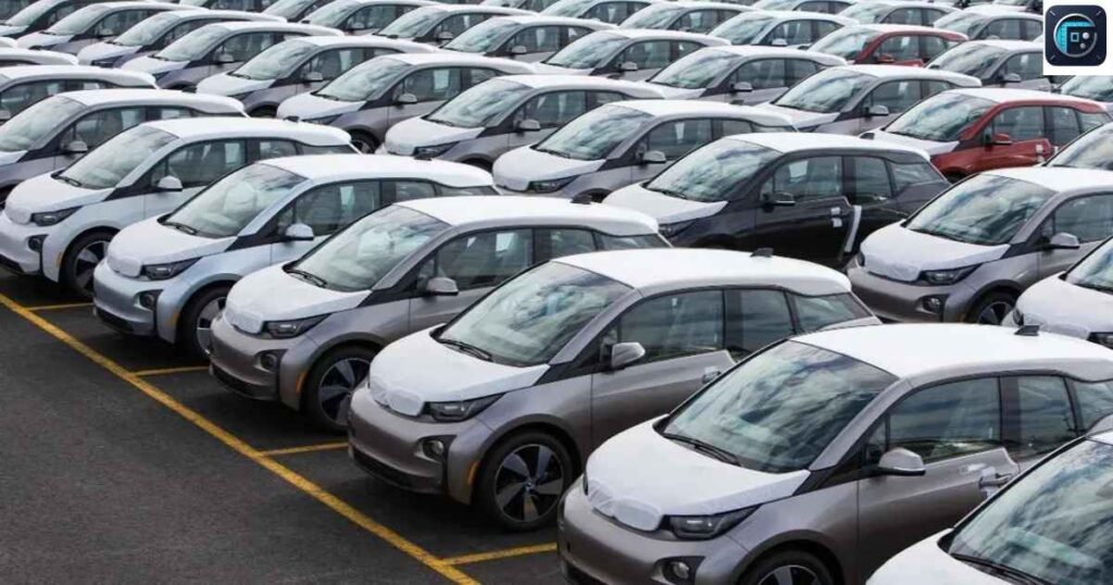  Three Compact Cars Lined Up
