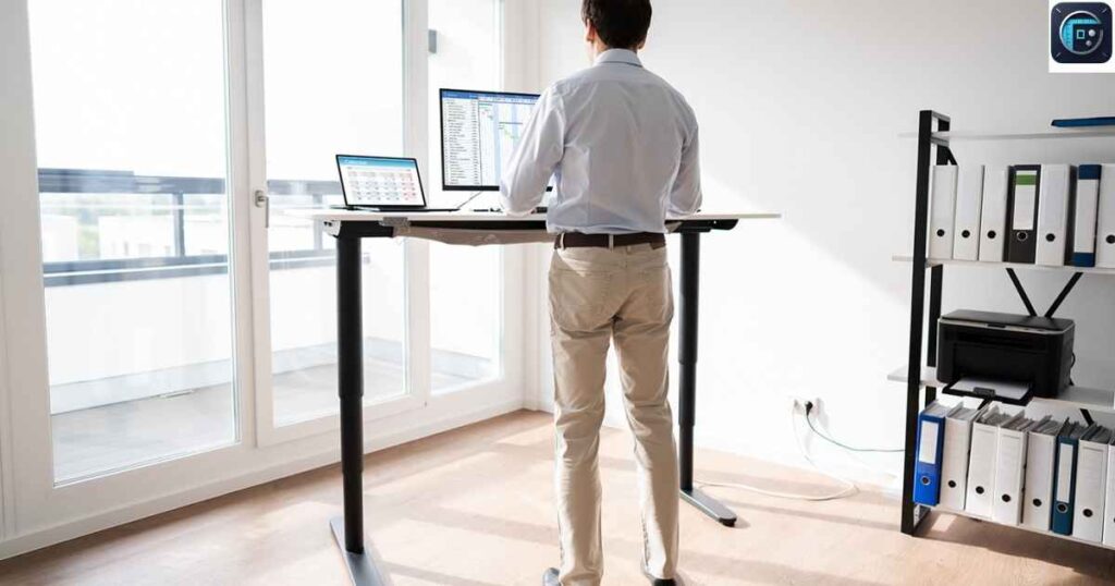 A Folding Table in Standing Position
