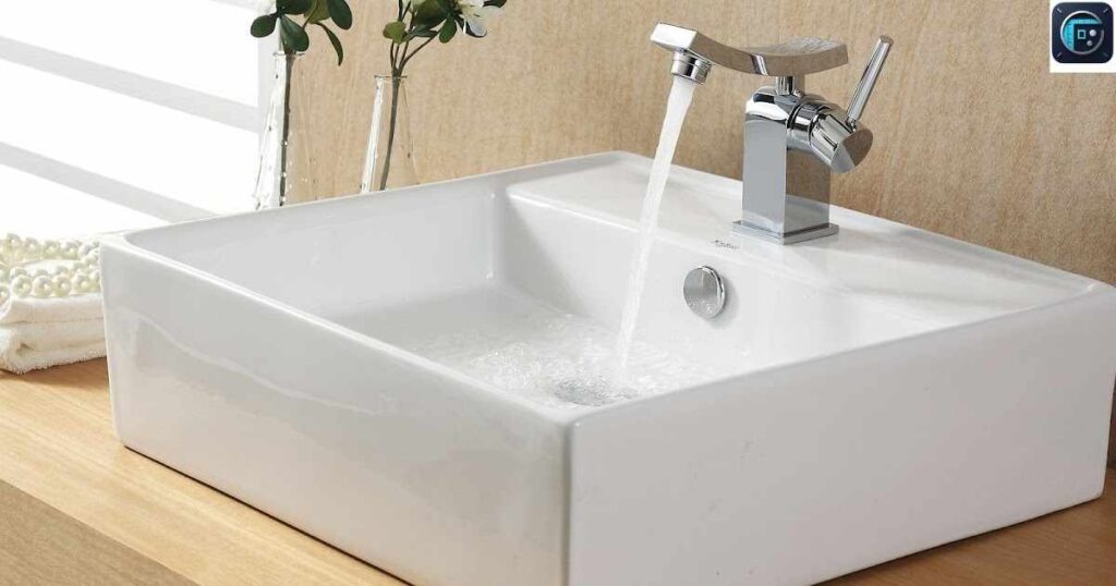 A Standard Bathroom Sink with Counter

